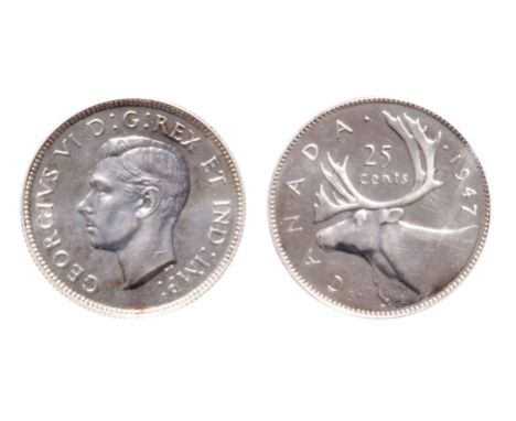 1947.  PCGS graded Specimen-64.  Light 'Cameo' contrast.  Light golden toning.  Ex. Heritage 2003 auction.  Attributed to bot