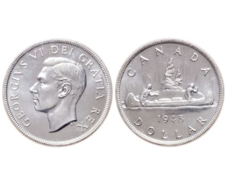 1 Dollar. 1948. ICCS graded Superb Gem Uncirculated-66. Upon the arrival of the master tools for the new, redesigned obverse,