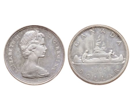 1965. Type III.  Proof-Like-65.  Heavy Cameo.  Traces of light blue toning.