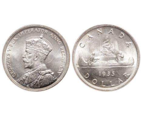 1 Dollar. 1935. ICCS graded Superb Gem Uncirculated-67. The auspicious occasion of the 25th anniversary of King George V's ac