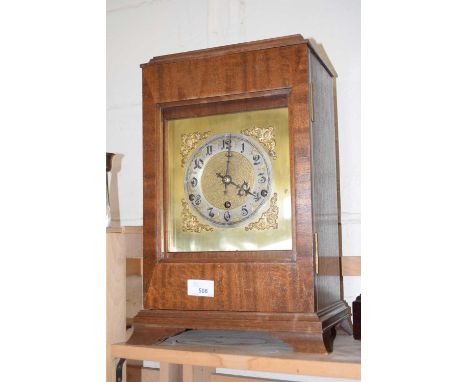 Early 20th Century mahogany cased mantel clock with brass movement