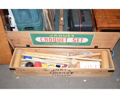 Jaques wooden cased croquet set