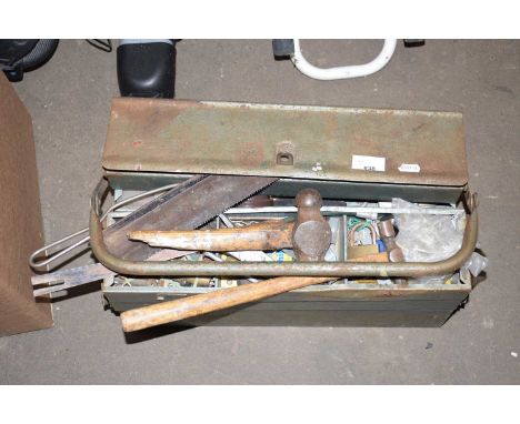 Cantilever metal toolbox and contents