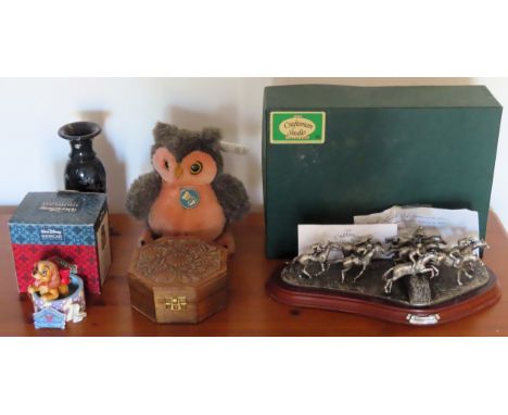 Boxed Craftsman Studio model - National Hunt, Dankin Owl, boxed Disney Traditions figure, Carpet bowls, etc all used and unch