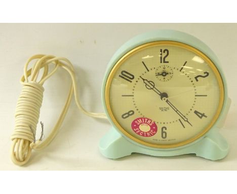 1950s Smiths 'Sectric New Callboy' alarm clock in baby blue, with original packaging  Condition Report Click here for further