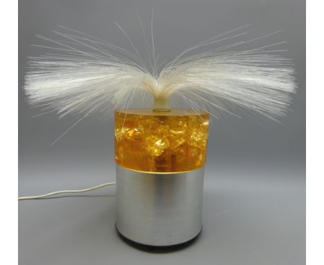 1960's/ 70's Shatterline fibre optic table lamp on chrome base, D14.5cm  Condition Report Click here for further images, cond