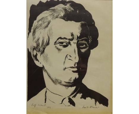 Jacob Kramer (Russian 1892 - 1962): 'Self Portrait', limited edition lithograph No. 4/30 signed titled and dated 1949,  53cm 