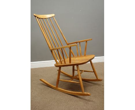 Ilmari Tapiovaara for Artek - elm and beech stick back rocking chair, paper 'Artek' label underneath  Condition Report Click 