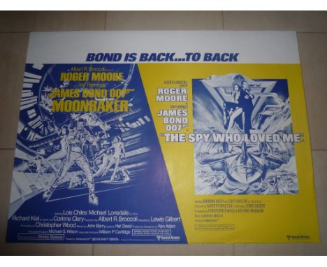 James Bond Moonraker / The Spy Who Loved Me double bill folded British posterSize: British Quad 30 x 40 inches