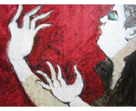 Rene Gallant - Le GesteDescription: Signed Galant (lower right); Oil on canvas; Framed; Circa 1982Visual Condition: GoodAppro