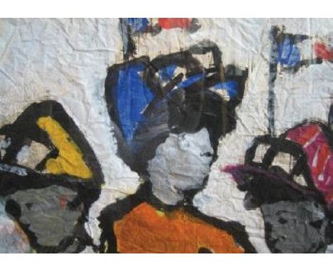Rene Gallant - Les Trois JockeysDescription: Signed Galant (lower right); Work on paper; Framed; Circa 1970Visual Condition: 