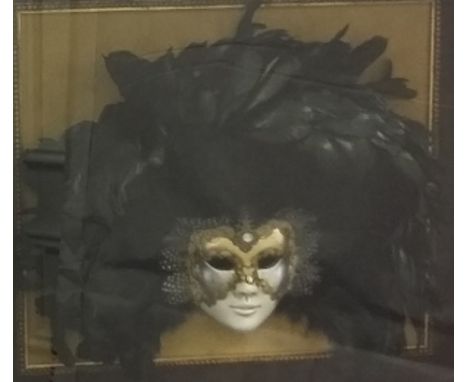 Unknown Artist - Venetian MaskDescription: Sculptural/Decorative; Framed in golden leaf frame; Circa 2002Visual Condition: Go