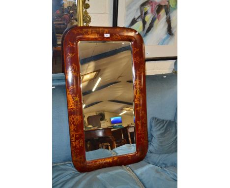 20th Century Chinese rectangular bevelled wall mirror
