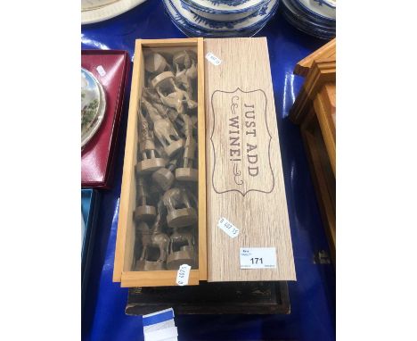  resin and wood chess pieces and board
