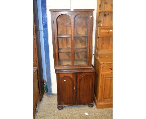 Mixed Lot: An Edwardian mahogany display cabinet together with a mahogany former commode cabinet (2)