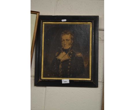 Framed portrait study of Admiral Maitland set in an ebonised frame