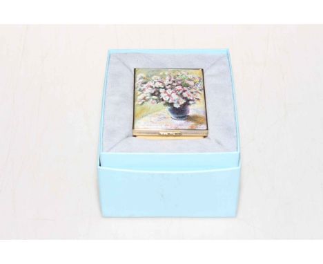 Boxed Halycon Days limited edition enamel box.