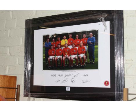 Signed limited edition framed print of England 1966 World Cup Winners.