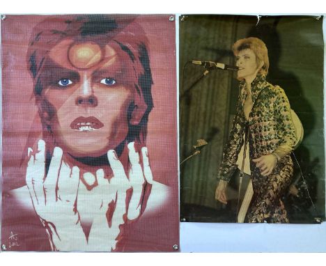 Eight David Bowie posters, mostly c 1970s to include folded poster inserts for Man Who Sold The World / Space Oddity, a Dutch