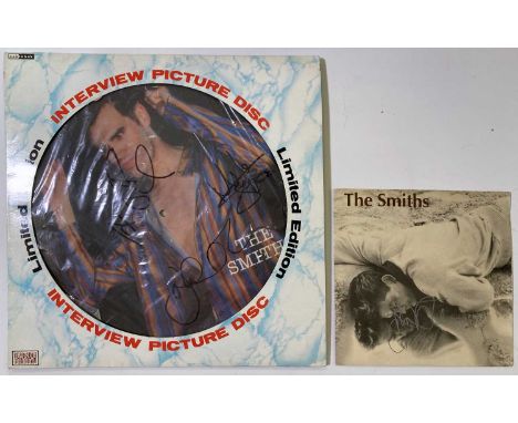 A 12" picture disc (BAK 2013) signed to disc by Johnny Marr, Mike Joyce, Andy Rourke. A 7" single (RT136) signed to front of 