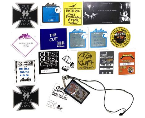 An excellent collection of The Cult / related backstage passes - 17 in total to inc 'Tonight Show' ticket/card, Guns N Roses 