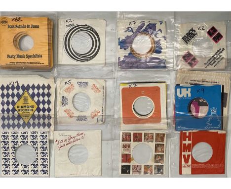 7" COMPANY RECORD SLEEVES (PLUS 7" COLLECTION). A superb selection of around 144 7" sleeves, mostly company sleeves. Includin