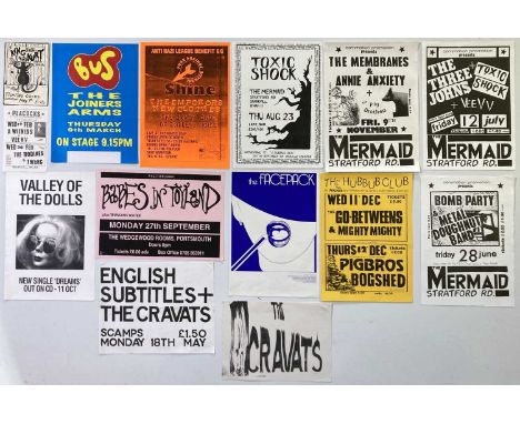19 posters/handbills chiefly for events c 1980s in Birmingham at venues such as The Fighting Cocks, The Mermaid. Most posters