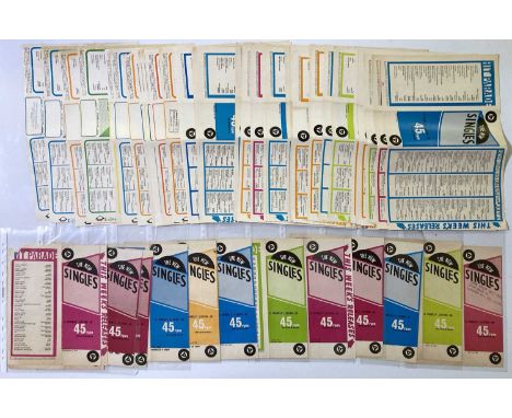 83 assorted chart sheets to inc 8 c 68/69 with the rest charting up to 1973. Condition varies. Artists listed to include: Nin