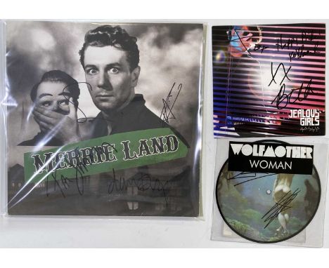 Indie / rock signed records: The Good, The Bad & The Queen - Merrie Land (green vinyl. STUDIO13LPX) signed to front of sleeve