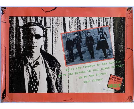 An original 1977 Warner Bros USA 'Flowers In The Dustbin' Sex Pistols poster issued by Warner Brothers. Measures approx 34 x 