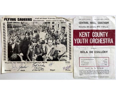 A 1973 flyer for a 'Kent Youth Country Orchestra' performance signed to reverse by Tony McPhee, Clive Brooks, Pete Cruickshan