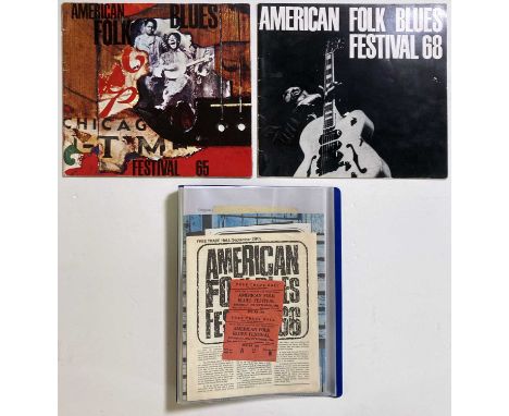 An excellent collection of concert and festival ephemera to include: American folk blues festival programme 1965 with 2 loose