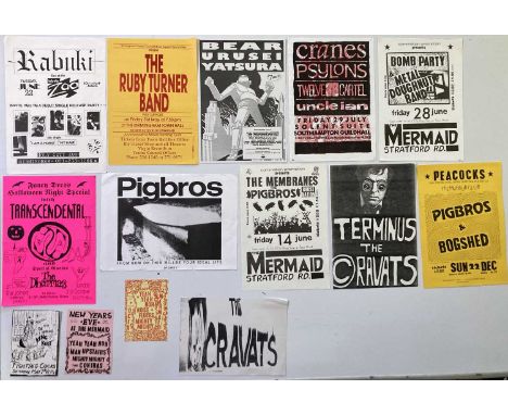 17 posters/handbills chiefly for events c 1980s in Birmingham at venues such as The Fighting Cocks, The Mermaid. Most posters
