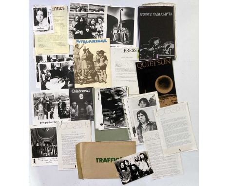 11 assorted press packs c 1970s, with bio sheets and promo photos. Artists to inc: Jade Warrior, Traffic, Jess Roden, John Ca