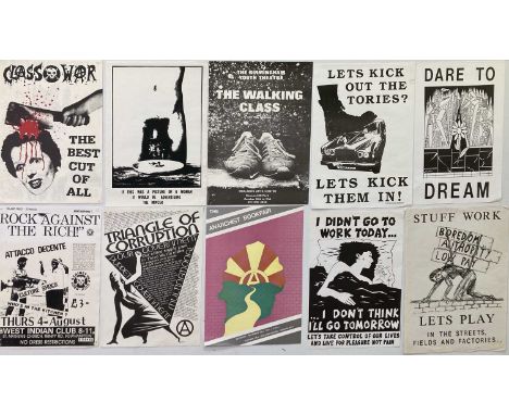 12 posters relating to social issues of the 1980s, most measure approx 12 x 16". Originally from the collection of concert pr