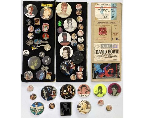 Four David Bowie ticket stubs inc Earl's Court 1978, Empire Pool Wembley 1976 - all tickets glued to board. Approx 50 pin bad