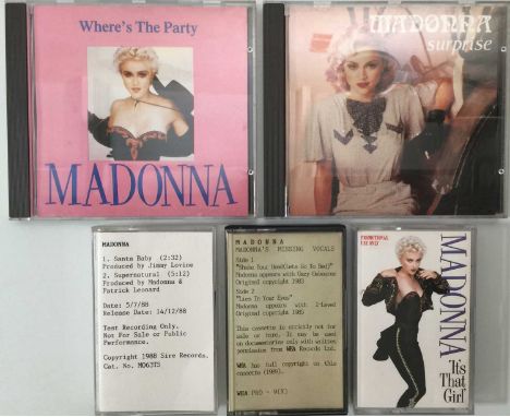 MADONNA - CASSETTE/ CD RARITIES. A superb pack of 5 CD/ Cassette rarities by pop legend Madonna, including some promos. Title