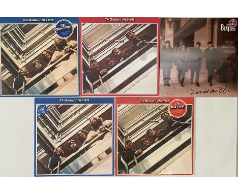 THE BEATLES - 'RED AND BLUE' ALBUMS/LIVE AT THE BBC SEALED - COLLECTORS PRESSING PACK. Ace collectors' pack of 5 x LPs. Title