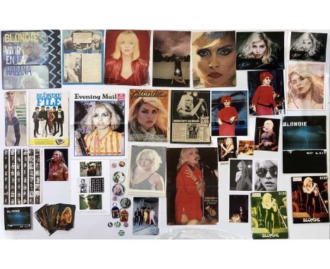 Blondie; Large collection of vintage items, comprised of badges, stickers,Anabas photo prints, some original press and fan cl
