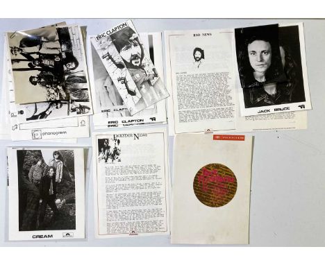 An excellent collection of press and promotional ephemera c 1970s to include: original Phonogram issued Baker Gurvitz Army pr