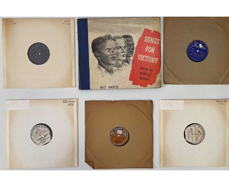 FOLK / WORLD / JAZZ - 78 RPM COLLECTION. An intriguing collection of 63 x shellac records including test pressings / white la