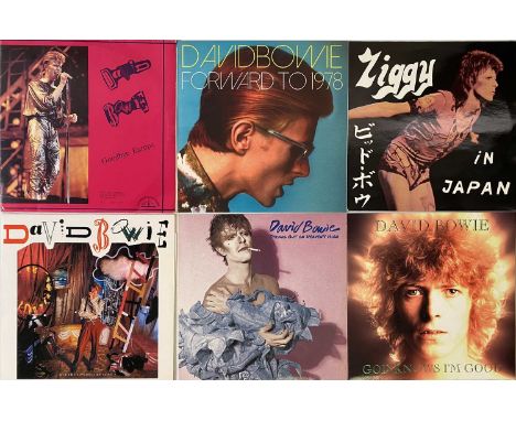 DAVID BOWIE - PRIVATE PRESSINGS. Excellent pack of 12 x private pressing LPs. Titles include Ziggy in Japan (German Pressing,