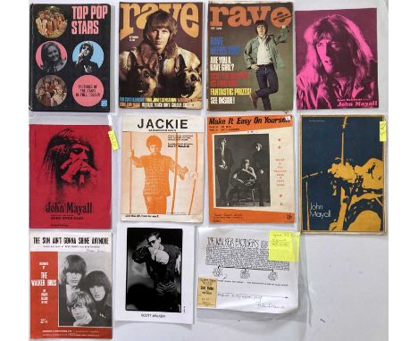 Walker Brothers ephemera to include: original Pete Frame 'family tree' artwork signed by the artist (approx 10 x 8"), 1968 Sc