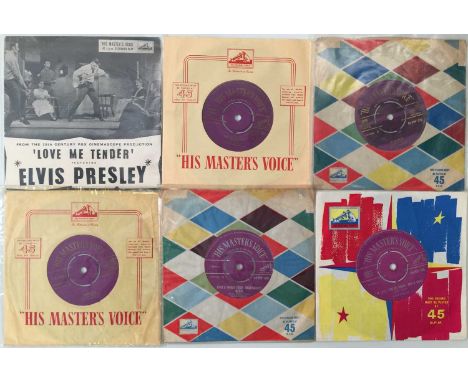 ELVIS PRESLEY - HMV 7" RARITIES. A fantastic pack of 6 Elvis Presley 7" rarities on His Master's Voice. Titles include Love M