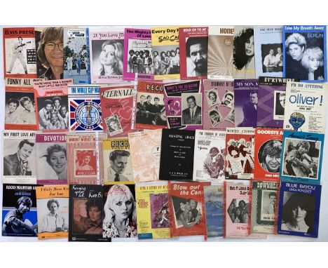 Approx 190 rock/pop/classical related music sheets. Artist to include Blondie, Kate Bush, Art Garfunkle, John Denver, Irving 
