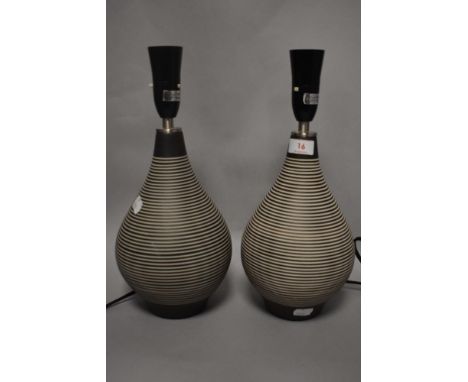 A pair of vintage ceramic lamp bases.
