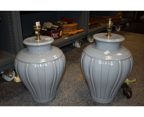 A pair of modern large ceramic lamp bases.