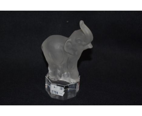A vintage Goebel glass animal study of a trumpeting elephant.