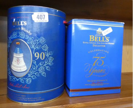 Two Bells scotch whisky decanters and contents 