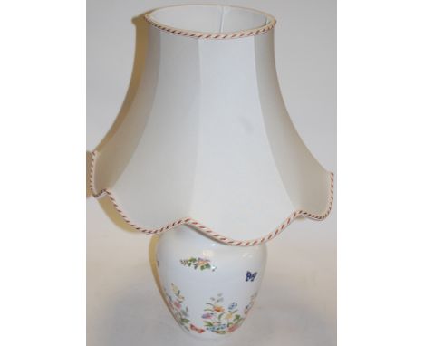 An Aynsley table lamp and shade, in the Cottage Garden pattern